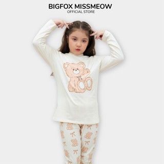  Bộ thu đông bé gái BIGFOX MISS MEOW size đại quần áo dài tay vải thun cỡ trẻ em 3 - 11 tuổi 30kg 