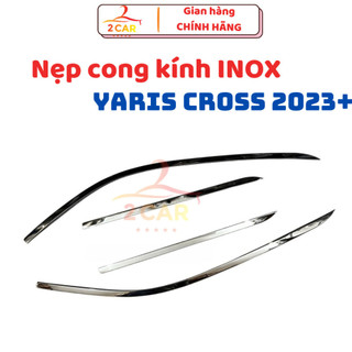 Nẹp viền cong kính xe Yaris Cross 2023 2024 chất liệu INOX sáng bóng - 2CAR