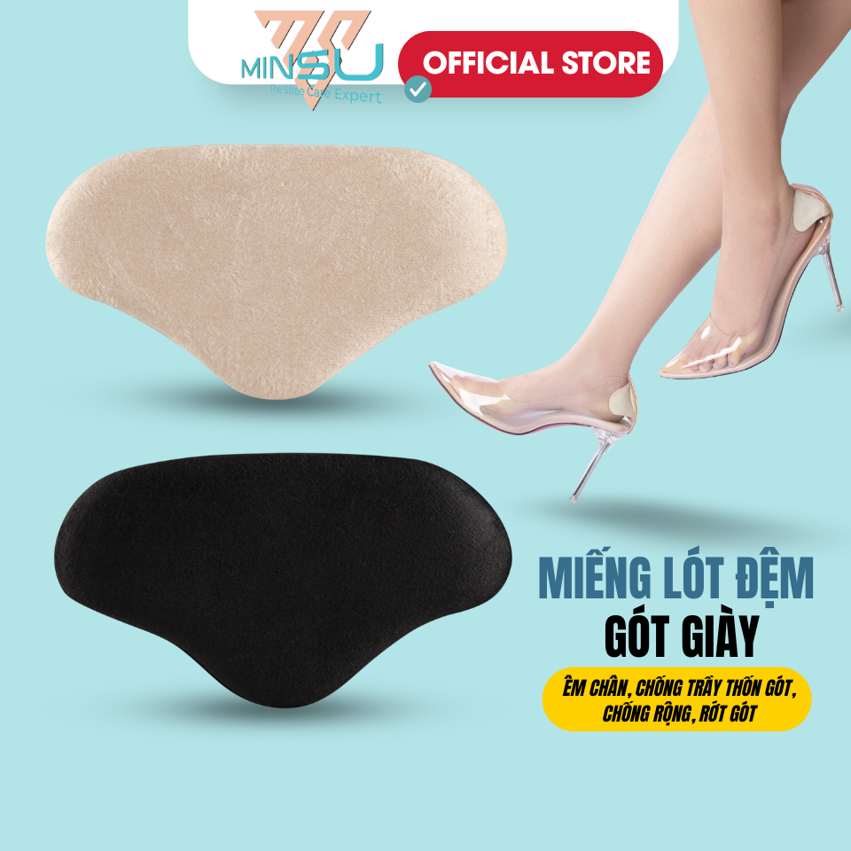 Miếng Lót Đệm Gót Giày Cao Cấp MINSU M5546 Bảo Vệ Êm Chân, Chống Trầy Thốn Gót, Chống Rộng, Rớt Gót Cho Mọi Loại Giày