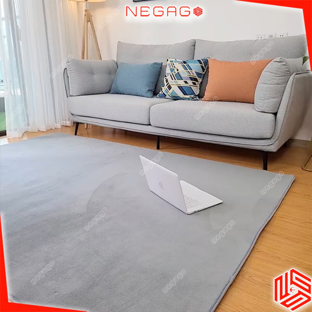 Thảm trải sàn màu XÁM đẹp 1mx1m6 1m6x2m Tròn 1m 1m2 | NEGAGO
