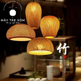 Đèn tre 2 lớp- đèn trang trí thả trần