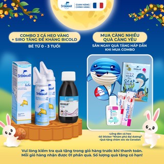 Combo 2 Xịt Mũi Cá Heo Vàng Sterimar 50ml Và 1 Lọ Siro Đề Kháng Ocean Health BICOLD 120ml