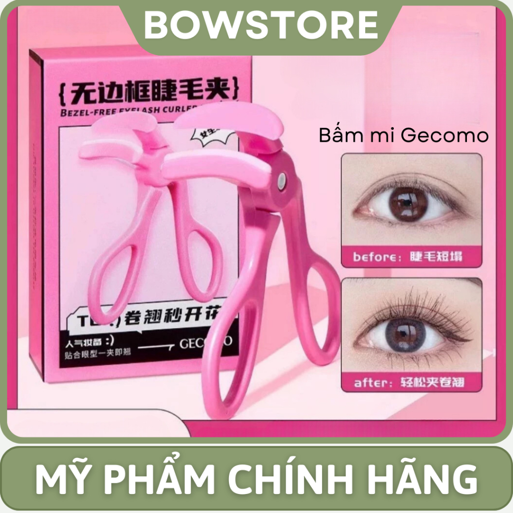 [NEW] Kẹp Bấm Mi GECOMO Màu Hồng Dễ Dàng Sử Dụng Làm Cong Mi Không Làm Đau Mí Phù Hợp Tập Bấm Kẹp Mi Makeup giá tốt