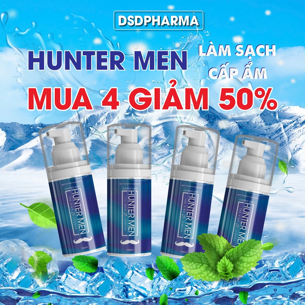 [MUA 3 GIẢM 30%- MUA 4 GIẢM 50%] Bọt vệ sinh nam giới Hunter Men - Hương thơm nước hoa lôi cuốn.