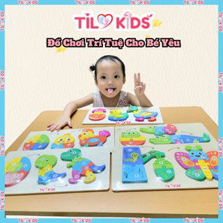  Tranh ghép hình 3D bằng gỗ vòng đời động vật TILO KIDS đồ chơi bộ tranh xếp hình nối số phát triển trí tuệ cho bé 