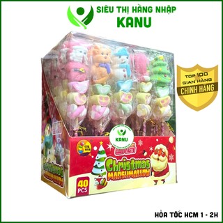   Lốc 40 que lớn  Xiên kẹo noel bông đường dẻo phù hợp làm quà tặng giáng sinh cho bé 