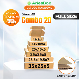 Combo 20 Hộp Carton Nắp Gài Đóng Hàng Full Size - Hộp Giấy Carton Nhiều Kích Thước Giá Rẻ