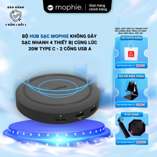 Bộ Hub sạc đa năng Mophie Universal  - Cổng Type C 20w - 2 Cổng USB A + Wireless 15w