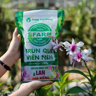 Phân Trùn Quế Viên Nén Sfarm, Phân Hữu Cơ Không Mùi, Cung cấp dinh dưỡng Tốt Cho Lan, Bonsai, Rau Màu Vuonbabylon - 1Kg