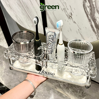 Giá Để Bàn Chải Đánh Răng Kèm Cốc Nhựa Acrylic, Kệ Đựng Bàn Chải Đánh Răng Phòng Tắm Nhà Vệ Sinh