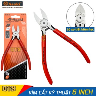 Kìm cắt kỹ thuật 6 inch Asaki JAPAN AK-8148 160mm, kềm cắt dây điện, kìm cắt nhựa bavia, lưỡi cắt nhọn vát mỏng, sắc bén