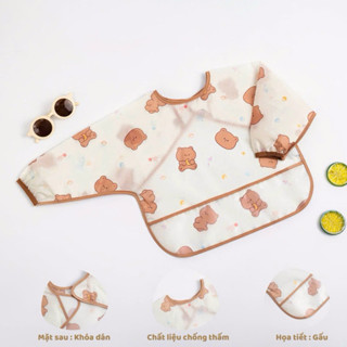  Áo yếm ăn dặm dài tay có máng chống thấm Molli 