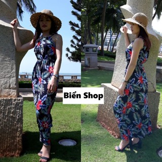  Đầm maxi yếm lanh Thái-nhiều màu  Mua 9 tặng 1  