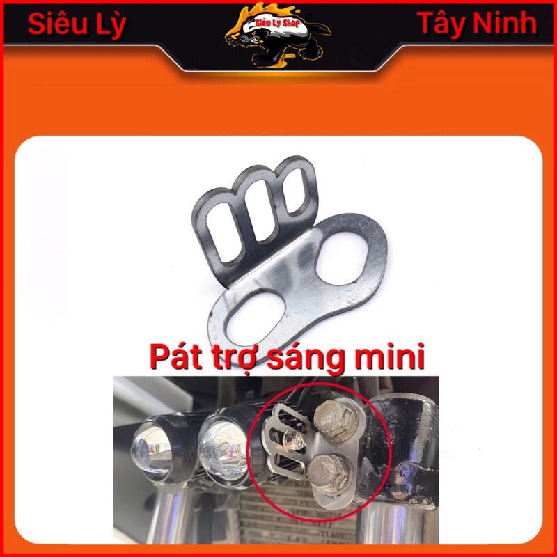 Pát đèn Trợ sáng Mini 2 màu lắp ốc phuộc