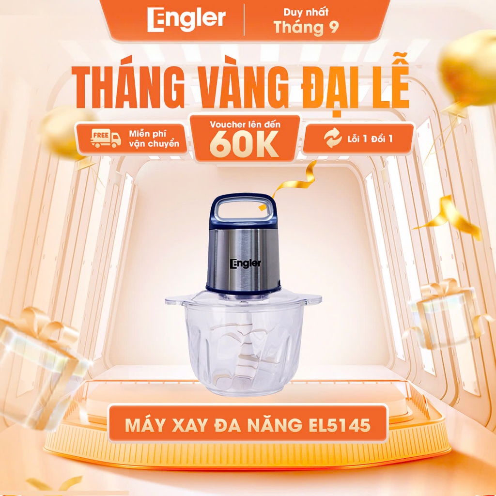 Máy Xay Đa Năng Engler 2L - Công Suất 500W, 4 Lưỡi Dao, Bảo Hành Chính Hãng 24 Tháng
