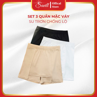Combo 3 Quần lót bảo hộ chống lộ, Set 3  Quần mặc trong váy chất thun co dãn, mềm mịn SAVILL V558