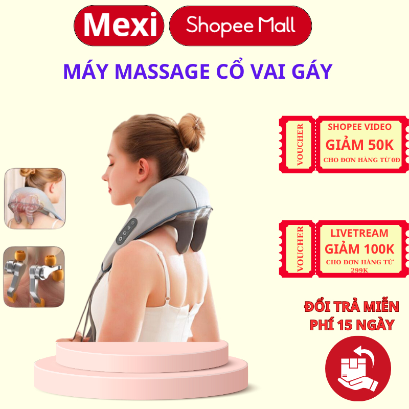Máy Massage Đai Massage Cổ Vai Gáy 6D MEXI Thiết Kế Đa Năng Giảm Đau Mỏi Giúp Thư Giãn Hiệu Quả Tại Nhà