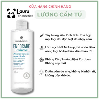 [AUTHENTIC-Loutu] Nước Tẩy Trang Endocare Hydractive Micellar Solution Agua Micelar 400ml