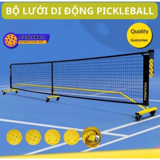 Bộ khung lưới Pickleball di động tiêu chuẩn thi đấu bánh xe CC dành cho sân chuyên nghiệp 6.7x0.92m