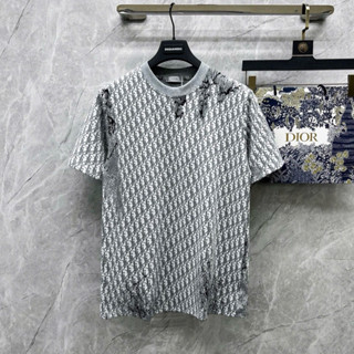 Áo Phông Nam Nữ Premium Cotton CD Xám In Vân Chữ Monogram Loang Tràn Thân Dành Cho Anh Em Boy Phố Đi Chơi Đi Học 2025