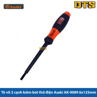 Tô vít 2 cạnh kiêm bút thử điện asaki ak-9089 6x125mm