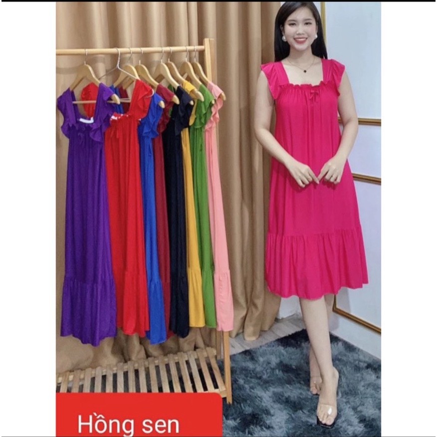 ĐẦM THUN LẠNH SUÔNG CÁNH TIÊN FREESIZE DƯỚI 70KG MỀM MÁT