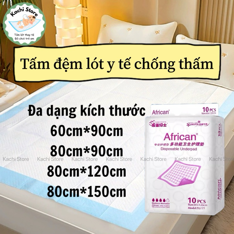 Tấm đệm lót thay tã (mỏng vừa) cho người già size to miếng lót y tế thấm hút chống tràn dùng 1 lần