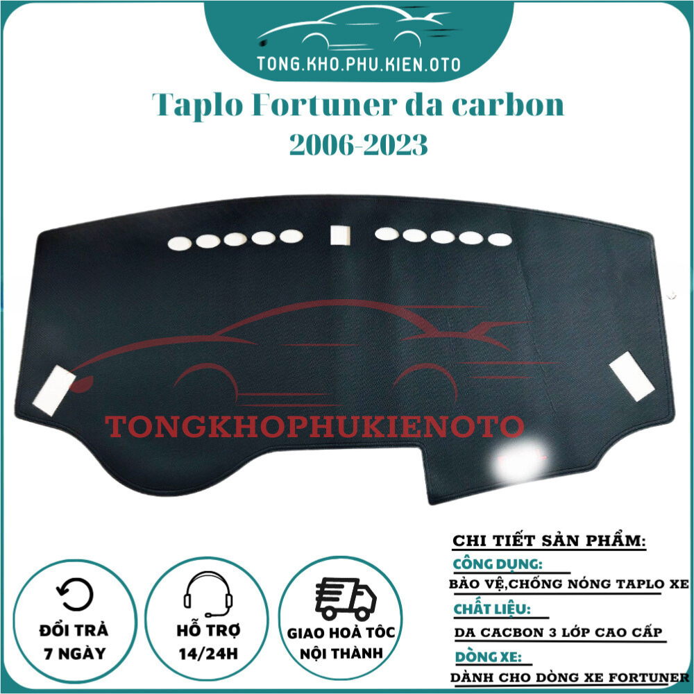 Thảm taplo da carbon xe Fortuner 2007 - 2021,2022 - HIỆN NAY