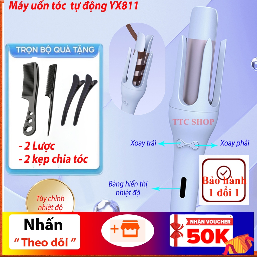 Mẫu mới - Máy Uốn Tóc Làm Xoăn Tự Động Tạo Kiểu Nhanh Trục Máy 32mm có nút điều chỉnh nhiệt độ
