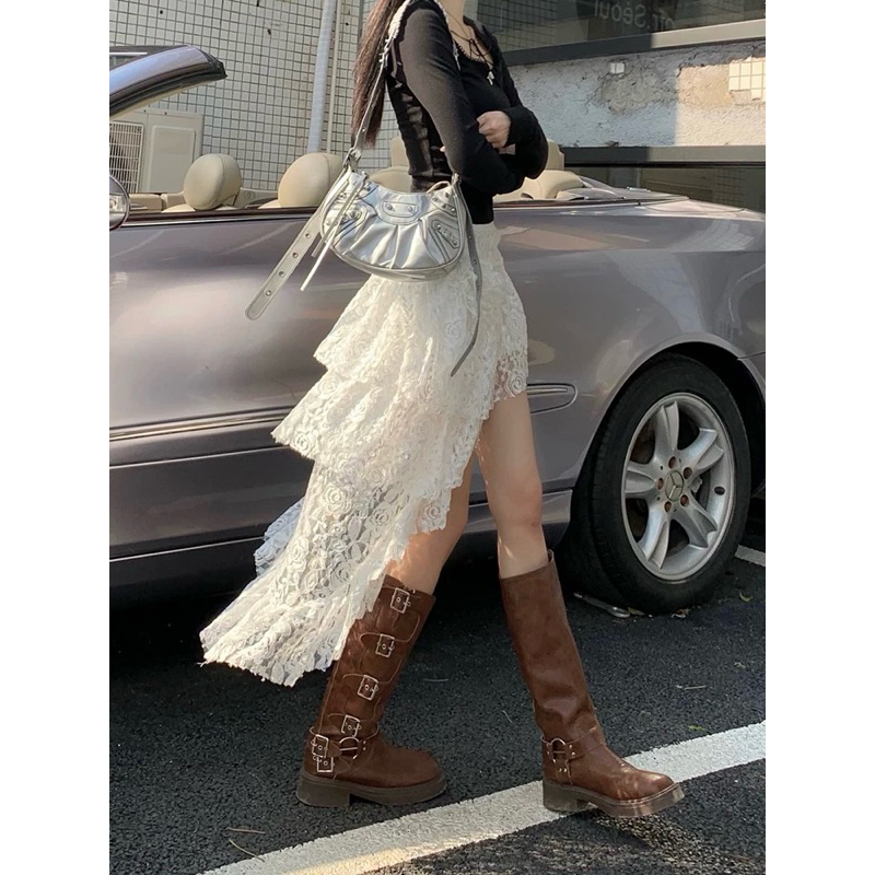 Váy ren tầng nữ dáng dài phong cách Pháp lãng mạn style kèm hoa, Váy ren đi biển,đi chơi size từ 40 - 70kg - Mã CV01 | BigBuy360 - bigbuy360.vn