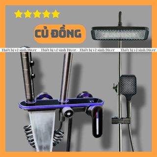 Sen Cây, Sen Tắm Đứng Nóng Lạnh Có Led Hiển Thị Nhiệt Độ Mạ Titan/Nano Cao Cấp [Chính Hãng]