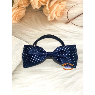 Cột tóc handmade xanh mực chấm bi, hoàn tiền 100% nếu sản phẩm bị lỗi CT07