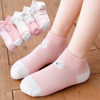 Bộ 5 đôi Vớ cotton Cổ Trung Họa Tiết Hoạt Hình Phong Cách kuromi, Gấu Dâu, Medoly Dễ Thương Thời cho Bé Gái