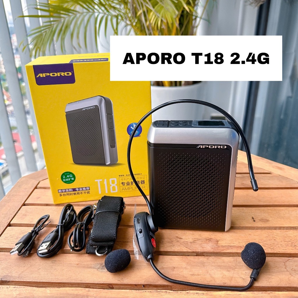 LOA TRỢ GIẢNG APORO T18 2.4G CÔNG SUẤT 30W KẾT NỐI KHÔNG DÂY, CÓ BLUETOOTH 5.0