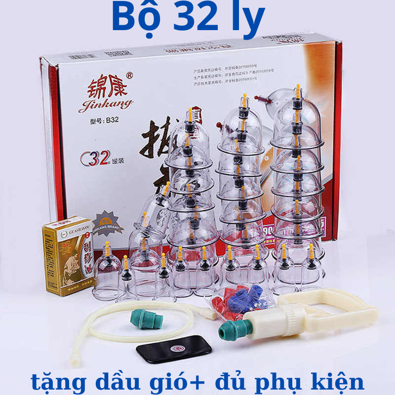 Bộ Giác Hơi Không Dùng Lửa 32 Cốc, 24 Cốc , Bộ Giác Hơi Chân Không