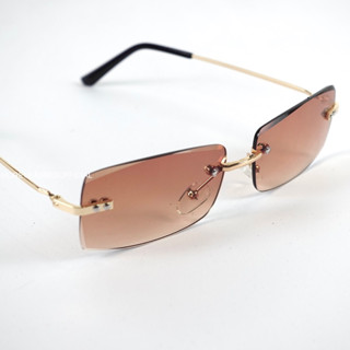 Kính mát có sẵn hình chữ nhật HOẢ TỐC Moreglasses không viền gọng tròng kính chống UV 400 ảnh thật