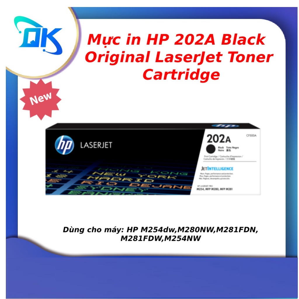 Mực in HP 202A Black Original LaserJet Toner Cartridge(CF500A) - dùng cho máy in HP Color M254 ,  M2