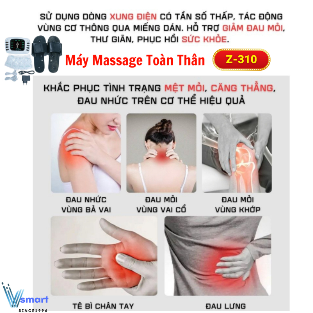 Máy xung điện toàn thân cao cấp YTK 309B, Máy massage xung điện châm cứu giảm đau 8 chế độ massage, 15 cấp cường độ