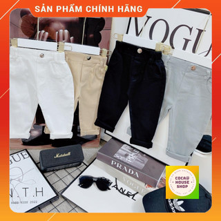   Sale Off+Tặng Quà  Quần Dài Kaki Bé Trai Bé Gái Siêu Đẹp- Quần Kaki Mềm Lưng Thun Đính Cúc Kiểu Basic Trơn COCA@HOUSE 