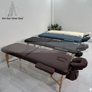 Giường Vali Chân Gỗ Xếp Gọn Dùng Trong Phun Xăm Thẩm Mỹ | Chính hãng Hi-MEC