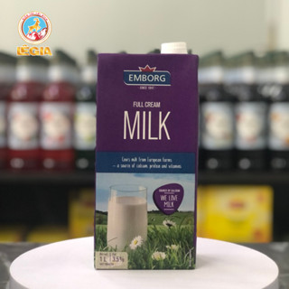  EMBORG - SỮA TƯƠI NGUYÊN KEM  FULL CREAM  KHÔNG ĐƯỜNG - HỘP 1 LÍT THÙNG GIÁ TỐT 
