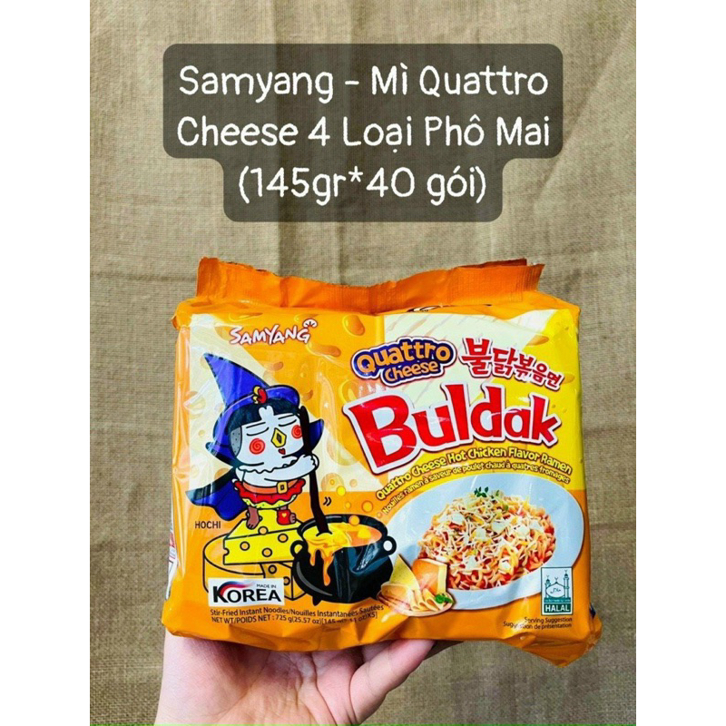 Lốc 5 gói - MÌ SAMYANG QUATTRO/ MÌ SAMYANG 4 VỊ PHOMAI/ SAMYANG QUATRRO CHEESS