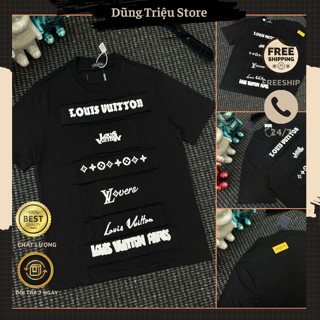 Áo Phông Nam LV Thêu Họa Tiết Cưc Chất - Áo Thun Mùa Hè LV In Chữ Cao Cấp Hottrend