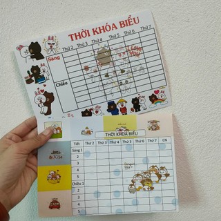2 tờ Thời Khóa Biểu cho học sinh