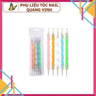 Sét 5 cây chấm bi làm nail cán nhựa