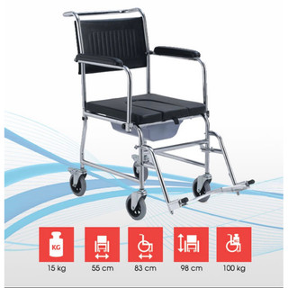 Ghế bô vệ sinh cao cấp có bánh xe gác chân xếp gọn