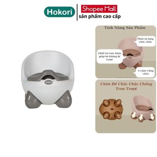 Bô Gấu Vệ Sinh Cho Bé Hàng Cao Cấp Bô Gấu Hokori, Chống Trơn Trượt Có Chỗ Dựa Và Khay Vệ Sinh Tiện Dụng
