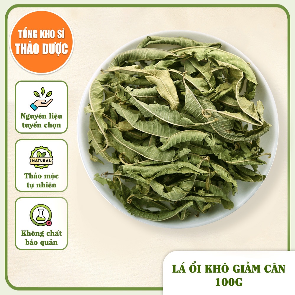 Lá ổi khô giảm cân 100g (Lá ổi non, đọt ổi non phơi khô)
