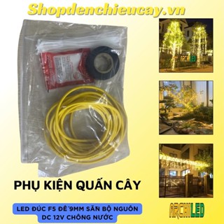 Bộ Phụ Kiện Lắp Đặt Dây Led Quấn Cây, Led Đúc F5 Đế 9mm Trang Trí Cây Gồm Băng Dính, Dây Thít, Dây Điện...