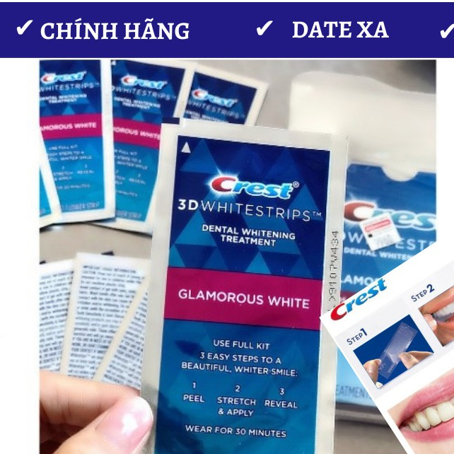 Miếng dán trắng răng Crest 3D White Whitestrips